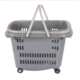 篮升塑料材料45提篮拉杆购物筐轮购物带大容量手便利店超市加厚