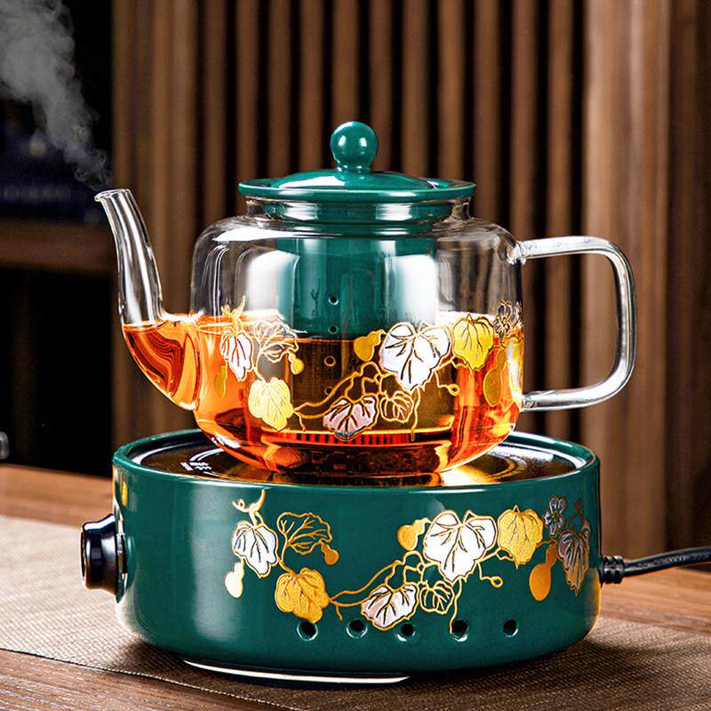 网红黑晶炉煮茶具器电煮茶炉玻璃茶壶泡茶家用红茶专用烧水壶套装