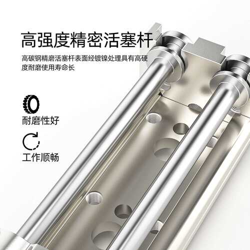 SMC型气动滑台MXQL气缸MXQ16-10-20-30-40-50-ASTFRP两端调整缓冲