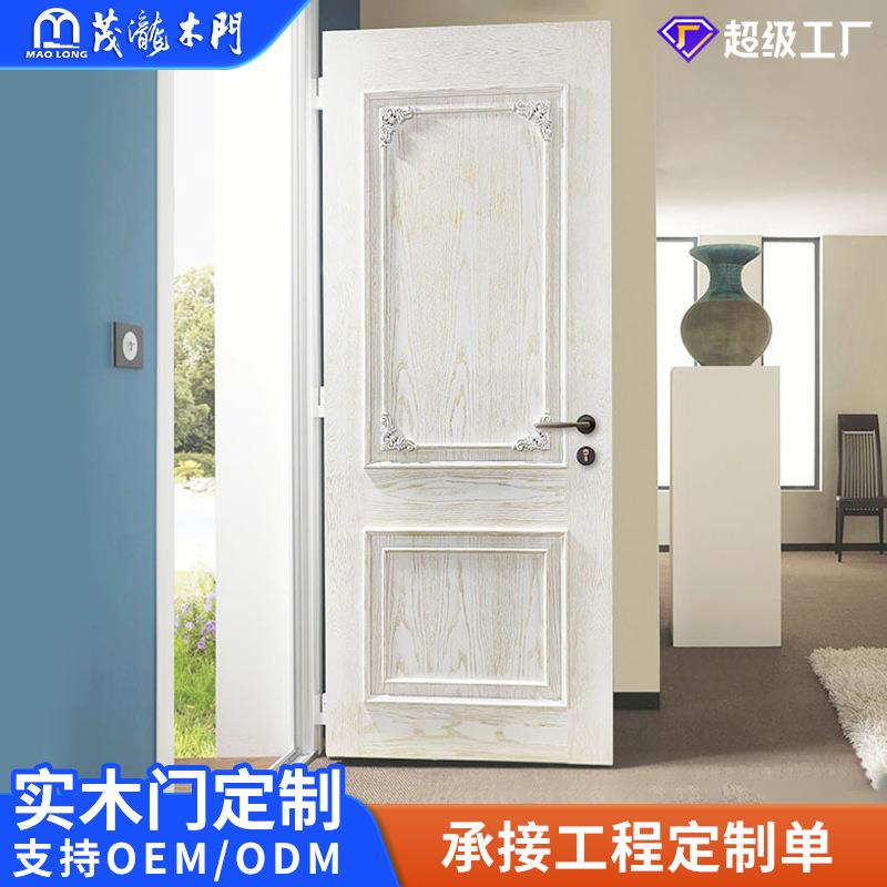 工厂入户木门白色烤漆复合单开门现代简约防盗无甲醛实木门