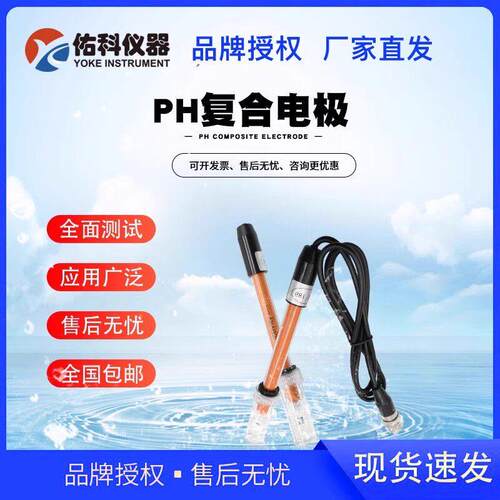 上海佑科PHS-3C酸度计电极E-201-9 实验室水质PH覆合电极PH耐强碱