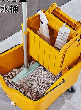 榨柞车商拖把桶水酒店保洁拖地桶用682墩布拖布压水车水车挤