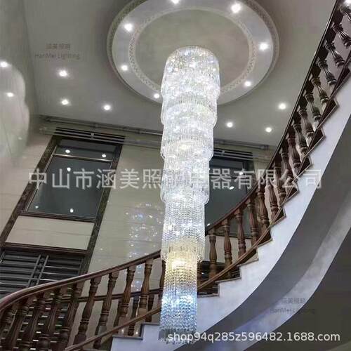 大型酒店灯具吊灯定制轻奢水晶吊灯工艺玻璃灯中山灯具高档大吊灯