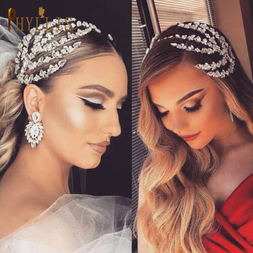 A271 Bridal Headpiece Baroque Headwear Crystal Hair Jewelry