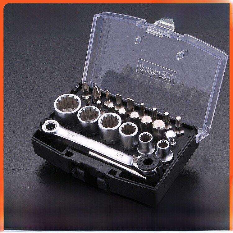 进口棘轮六角扳手棘轮套筒扳手螺丝刀套装摩托车维修工具