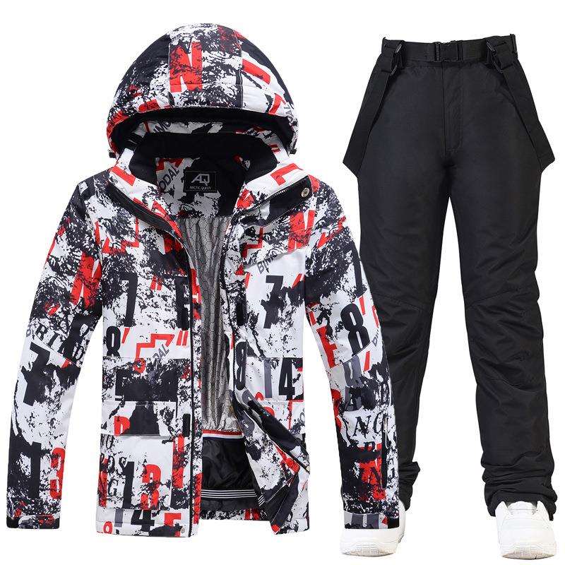 新款滑雪服男士套装冬季户外防风防泼水保暖加厚单板双板滑雪衣裤