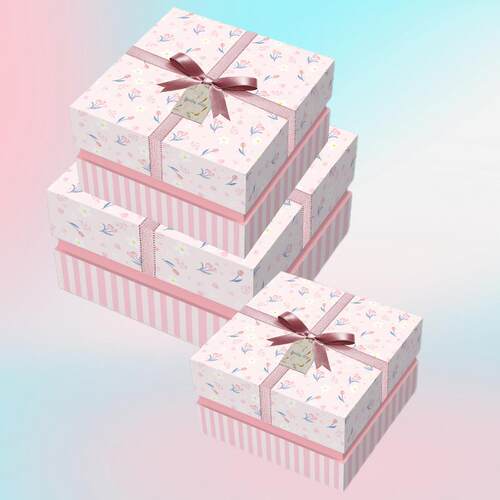 厂家供应礼品盒 加厚加硬成品纸盒子 情人节小清新内衬生日包装盒