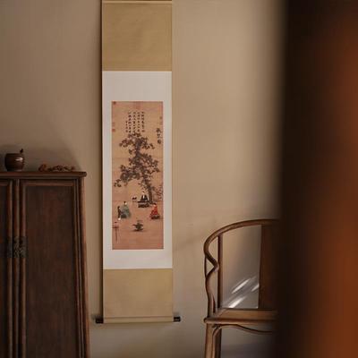是名一鹿 ｜ 听琴图宋画琴室挂画卷轴宋徽宗诗意挂画中式装饰画