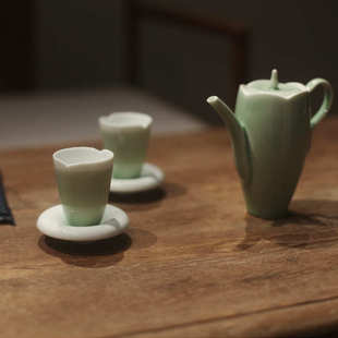 宋青书院 《仿宋冲茶器》豆青 玉兰茶壶 宋风 中式茶壶 酒壶 茶具