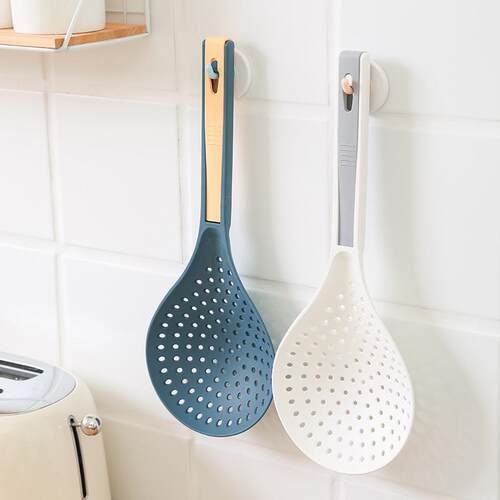 Heat-Resistant Kitchen Strainer with Clip - Large Slotted Sp