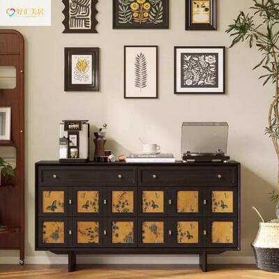 五斗柜玄古关NEN收纳香云茶水小型复六纱斗实木法式斗柜中古户餐