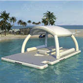 水上充气浮台海上漂浮帐篷PVC水上平台休闲坐垫充气浮床厂家定制