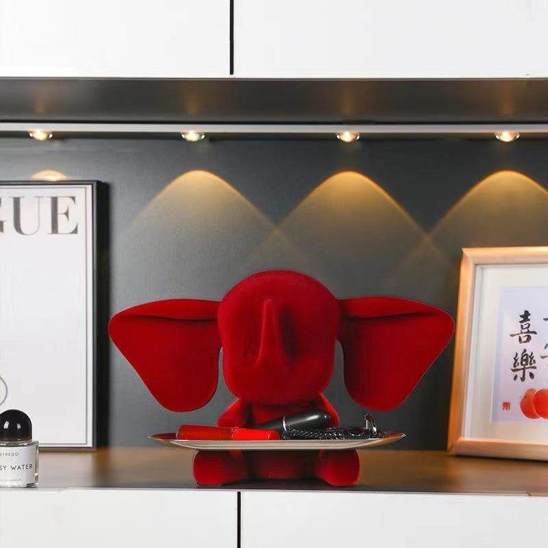 U3Q小飞轻象玄关摆件托入门钥收纳潮玩创意装饰匙摆件现代奢ib8xz