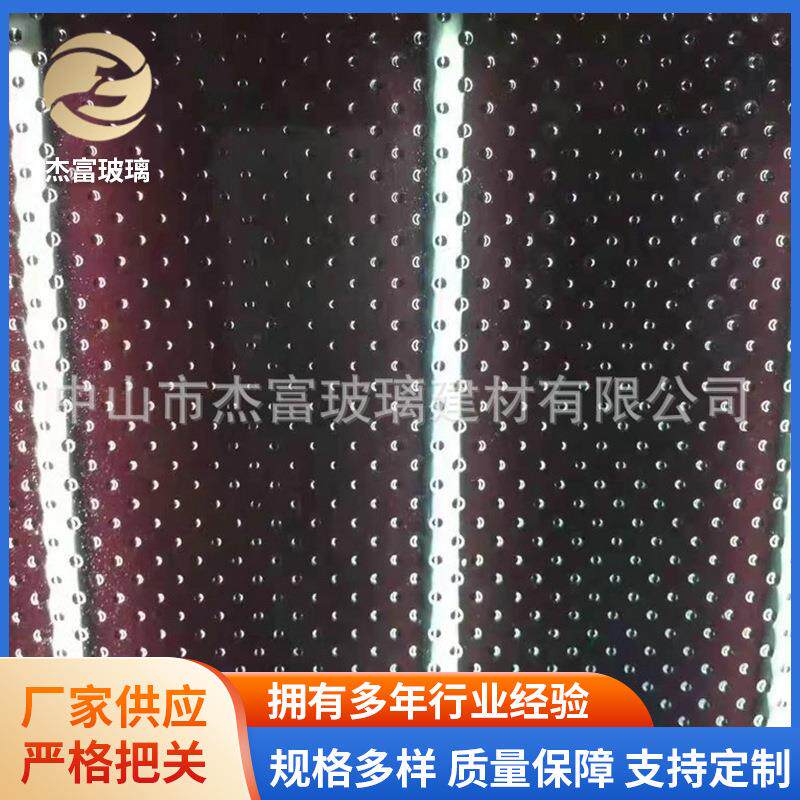 透明花纹玻璃地板材料艺术玻璃圆点钢化防滑夹层玻璃