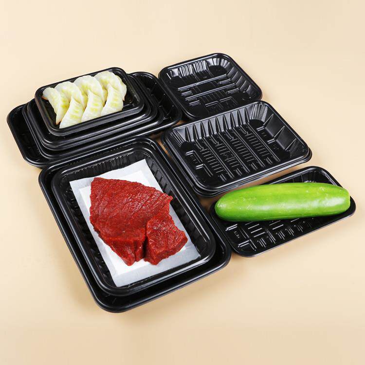 一次性猪肉生鲜托盘长方形塑料长方形超市蔬菜水果包装黑色托