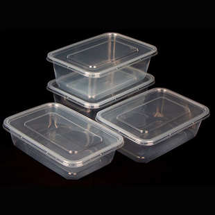 方盒一次性快餐盒食品级外卖盒透明pp盒塑料盒水果加厚保鲜包装盒