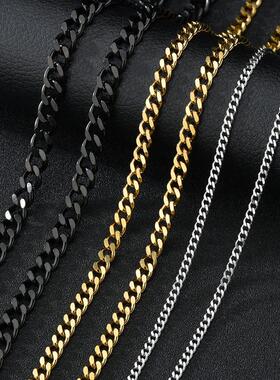 Cuban Link Chain Necklace For Men Woman Basic Stainless