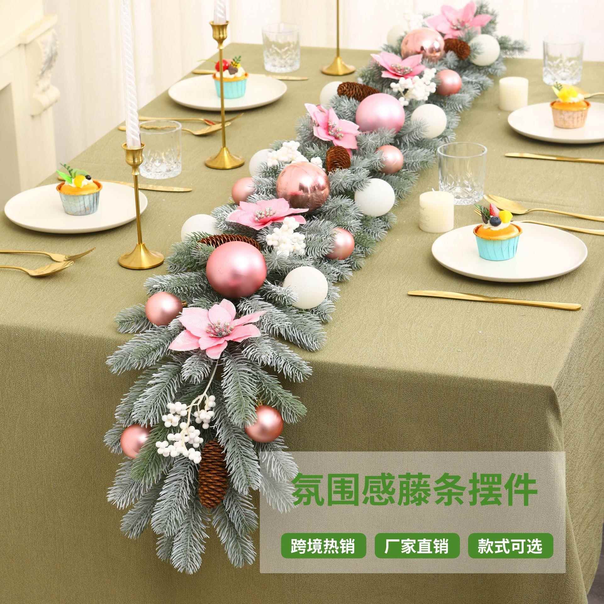 跨境热卖圣诞UKC节藤条.8米.7米2加1密花环藤条门挂欧式壁用炉装