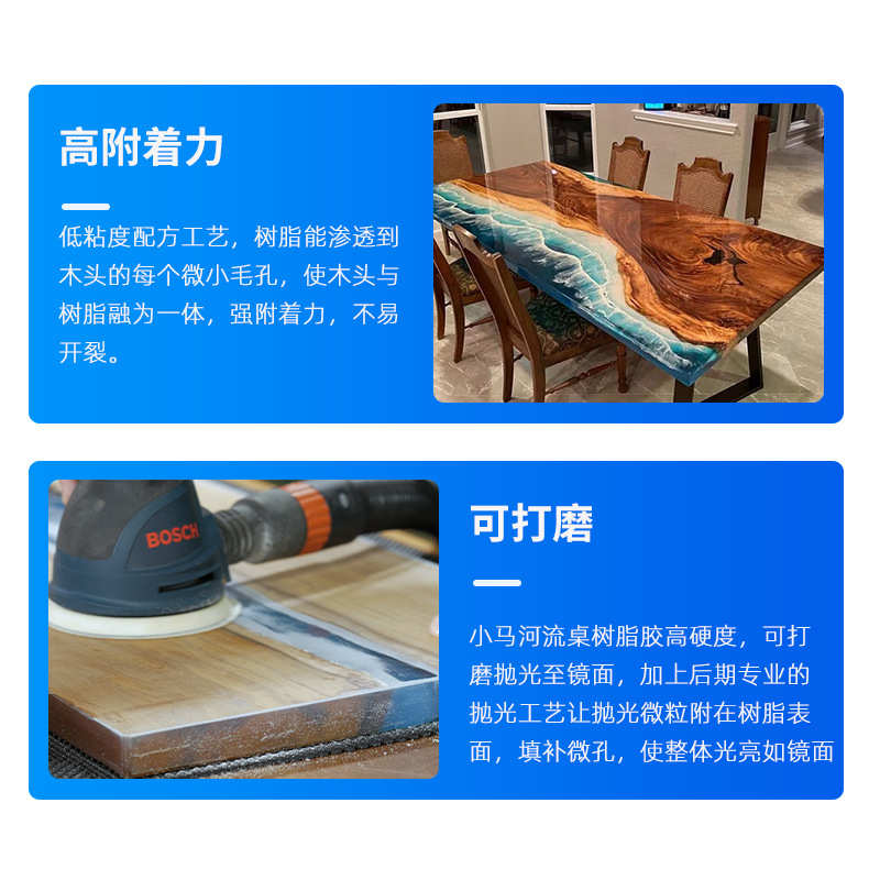 胶河流高硬度胶封耐:桌 环氧树脂高ab1小马厚黄大型胶透明灌2灌