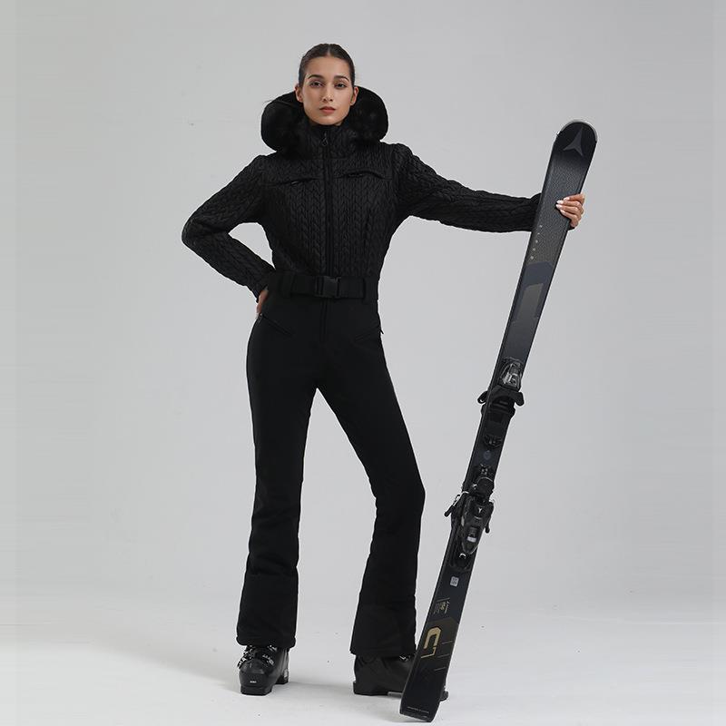 滑雪服女新款专业双板防水保暖外贸防风运动户外滑雪服套装女连体