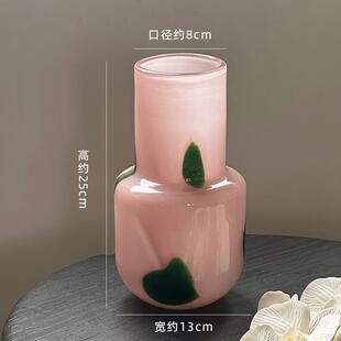 正品玉色厅玻璃芬顿花瓶式中古轻奢可水培客玄关饰摆件装乔法迁礼