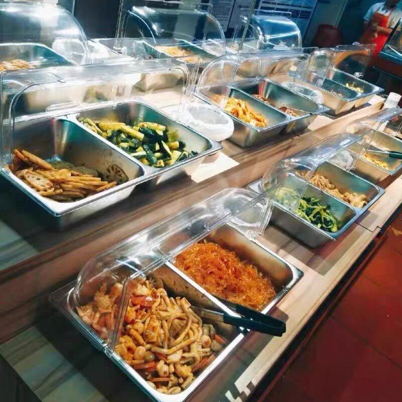 9WOR不锈钢盘凉菜展示盒冷餐保鲜盖分格收纳水果盘加深带盖自助餐