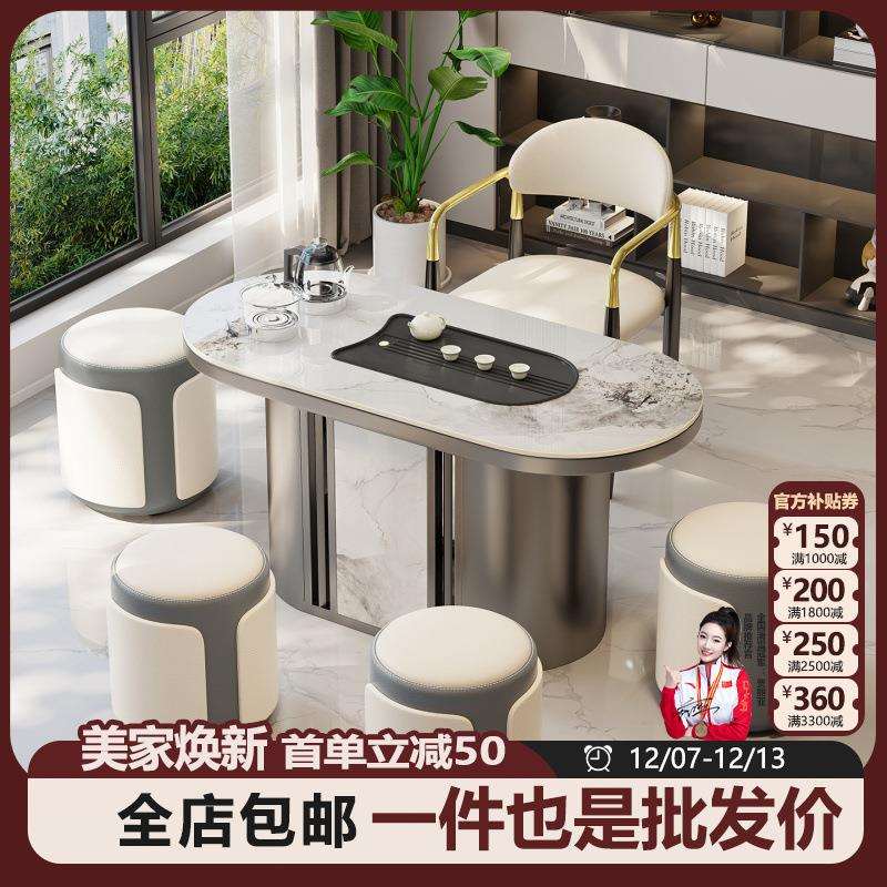 2025新款高端小型家用阳台茶桌烧水壶一体嵌入式茶具一整套泡茶台