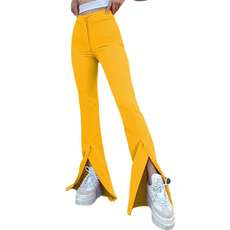 personality temperament commuting small color pants slit