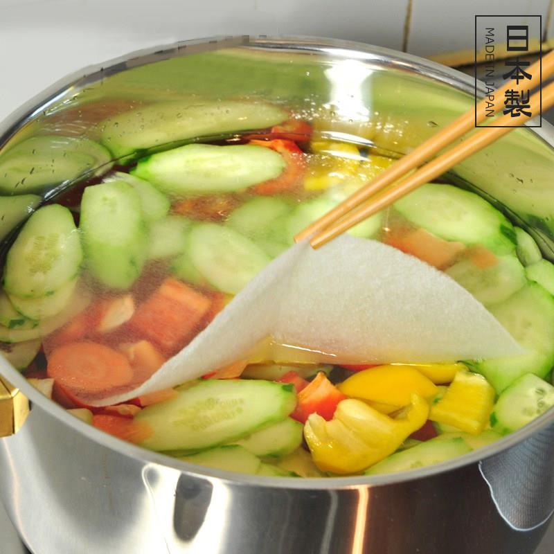 日本进口厨房用吸油膜食物去脂吸油纸煲汤吸油纸烹饪吸油垫12片装