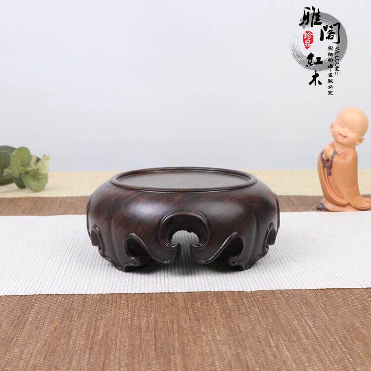 乌木实木瓷紫砂壶花瓶盆景饰品工艺品底座全木石玉香炉座