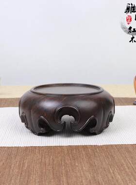 乌木实木瓷紫砂壶花瓶盆景饰品工艺品底座全木石玉香炉座