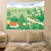 饰墙布ins挂毯 治愈系背景布女生卧室床头挂布租房宿舍装 元 气森林