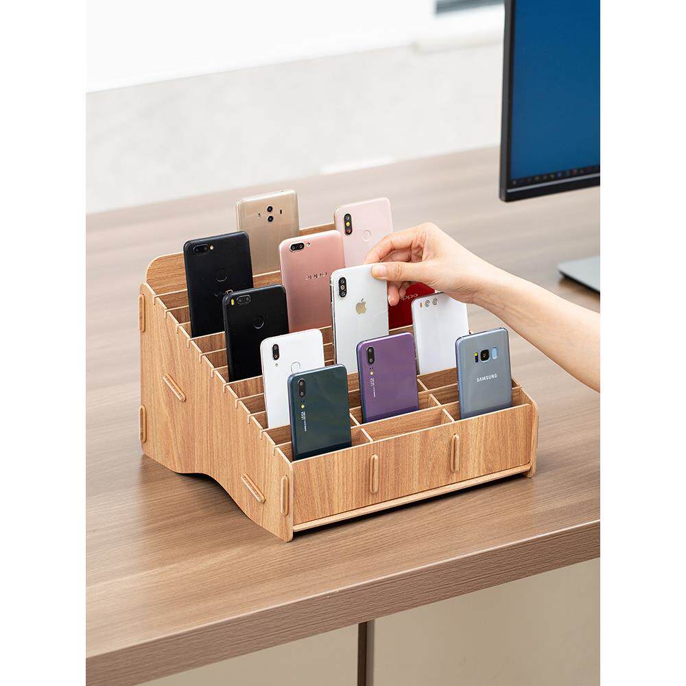 放手机收纳盒盒子维修桌面多格收手机壳收纳架存放盒摆放盒置物架