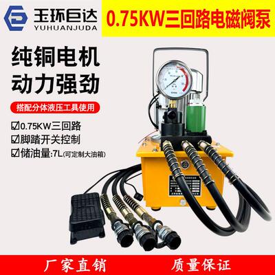 三回路电动液压泵 母线加工机 ZHH700B-3电磁阀脚踏电动泵三油路
