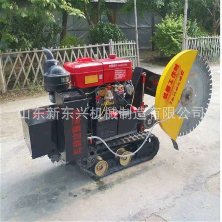 自动行走马路切割机混凝土开槽机双锯片柴油水泥路面切缝机