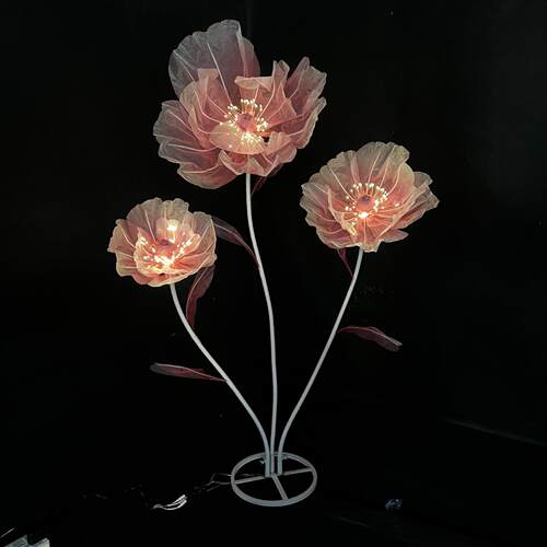 带虞美人真丝花网bj花舞台仿灯真花婚庆路景引橱窗丝装饰场布置婚