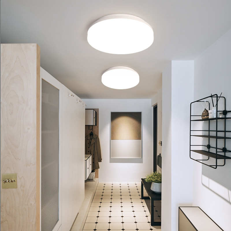 led灯防水厨房防潮阳台防灯防防尘吸顶灯三浴室过道圆形三方形灯