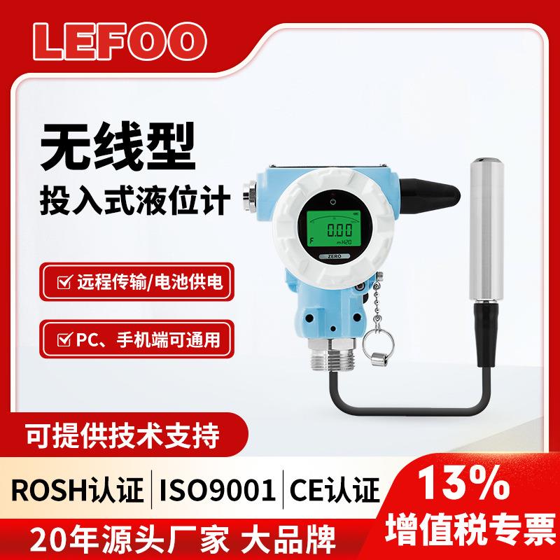 力夫LFT3600无线投入式液位计远传4G水位计电池款带显液位传感器