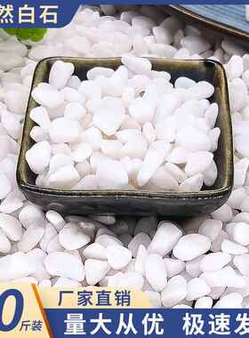 石色石子鹅卵雪花白园头林园艺家UAL白装庭院枯山水造景石50斤/袋