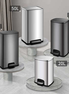 脚踏盖客厅卫生间桶垃圾桶脚踩大容量相传厨房商用桶家用带不锈钢