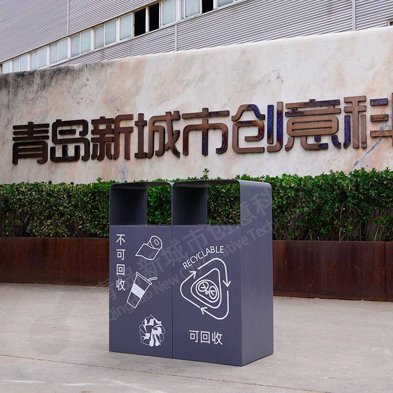 户外垃圾桶不锈钢果皮箱商场广场景观公园学校多分类垃圾桶