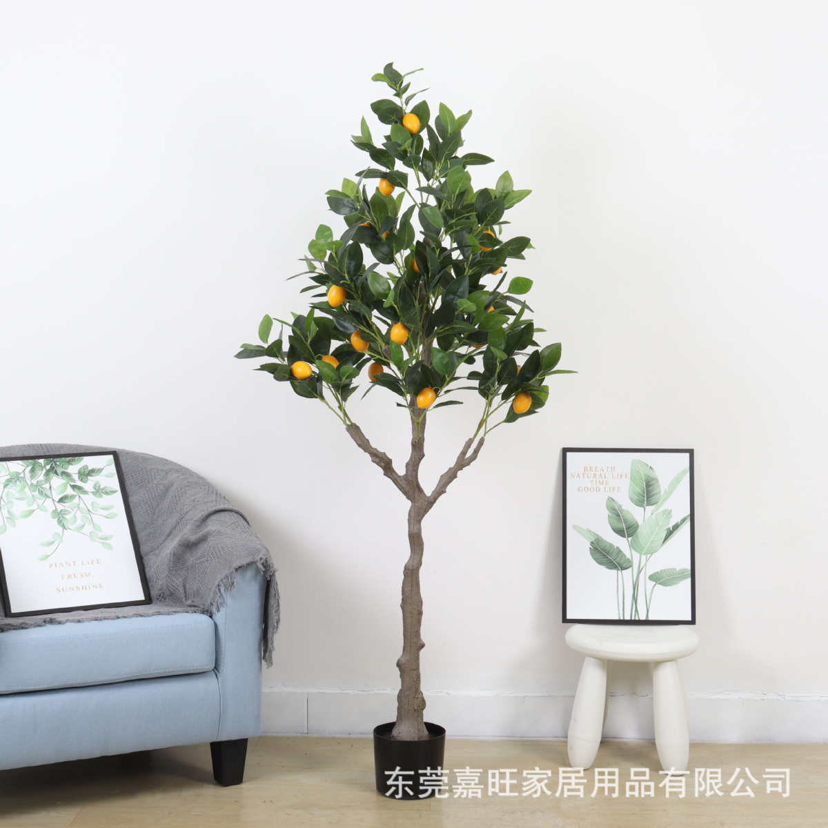 现货批发仿真柠檬树装饰客厅假绿植落地盆栽假树室内人造橘子树
