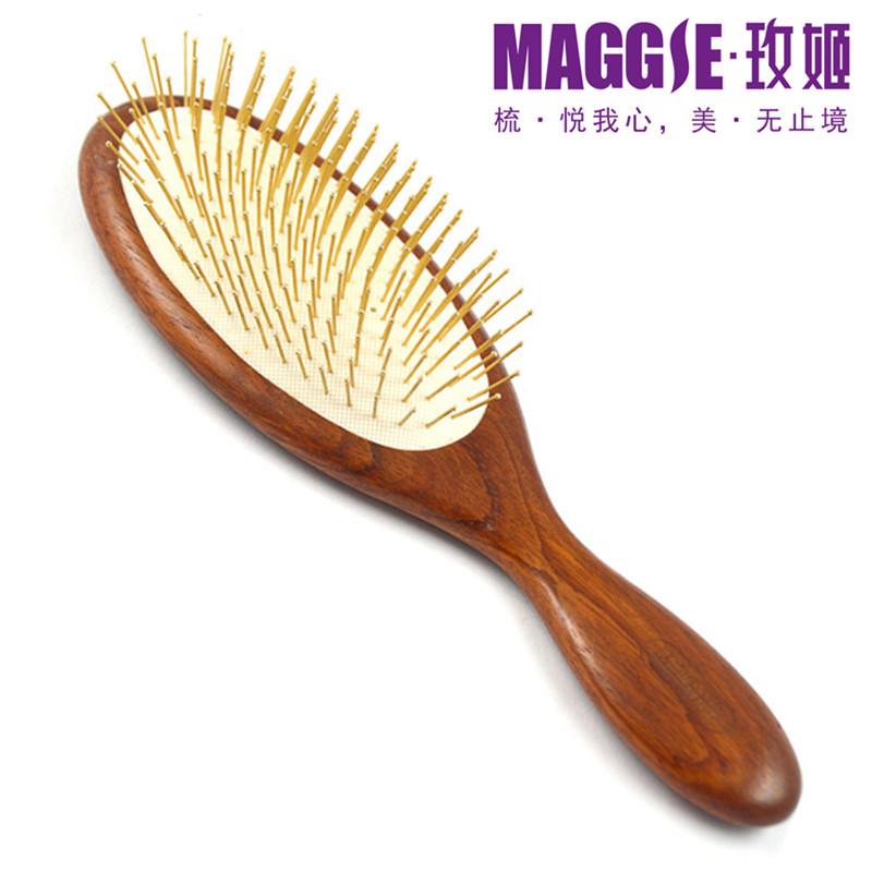 maggie玫姬铜针头皮按摩梳气囊气垫木梳子防静电不打结卷发顺发梳