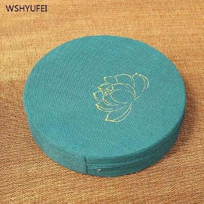Embroidered Linen Futon Cushion Fabric Round Tatami Balcony