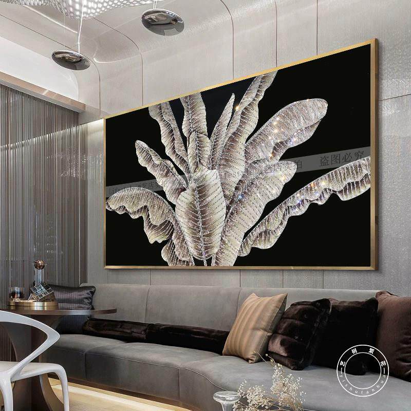 珐琅彩画客厅沙发背景墙玄关装饰画餐厅镶钻挂画卧室现代简约壁画