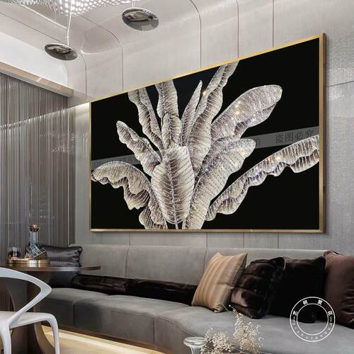 珐琅彩画客厅沙发背景墙玄关装饰画餐厅镶钻挂画卧室现代简约壁画
