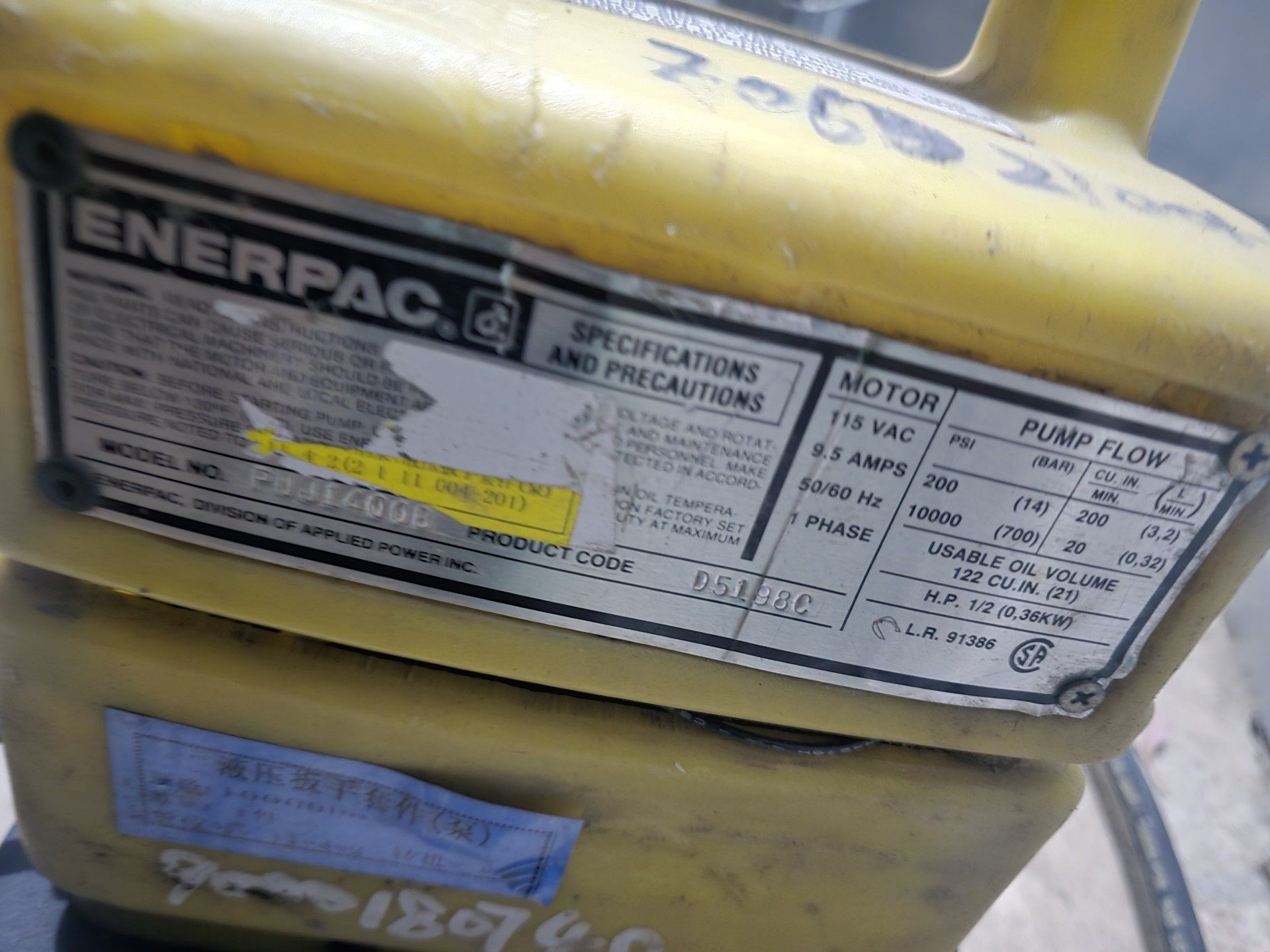ENERPAC恩派克液压泵站，型号PUJ1400B，电压11