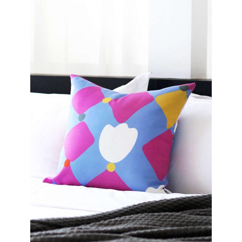 我家有个植物园 复古ins小众帆布双面抱枕靠垫紫可拆洗羽丝棉枕芯