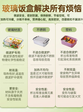 微波炉上班族专用加热玻璃保鲜盒