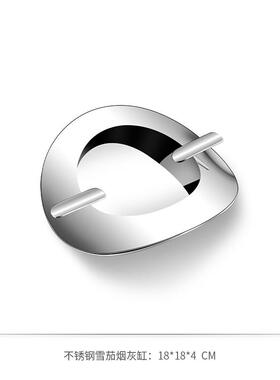 高档MOLESS现代轻奢不锈钢用雪茄厅烟灰缸 防飞灰家客办公室摆件